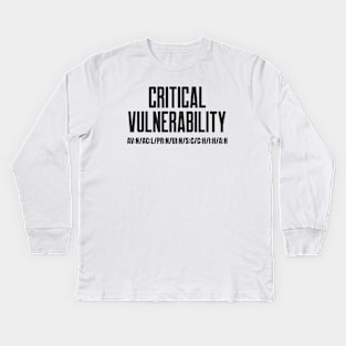 Cybersecurity Critical Vulnerability CVSS Score Vector Kids Long Sleeve T-Shirt